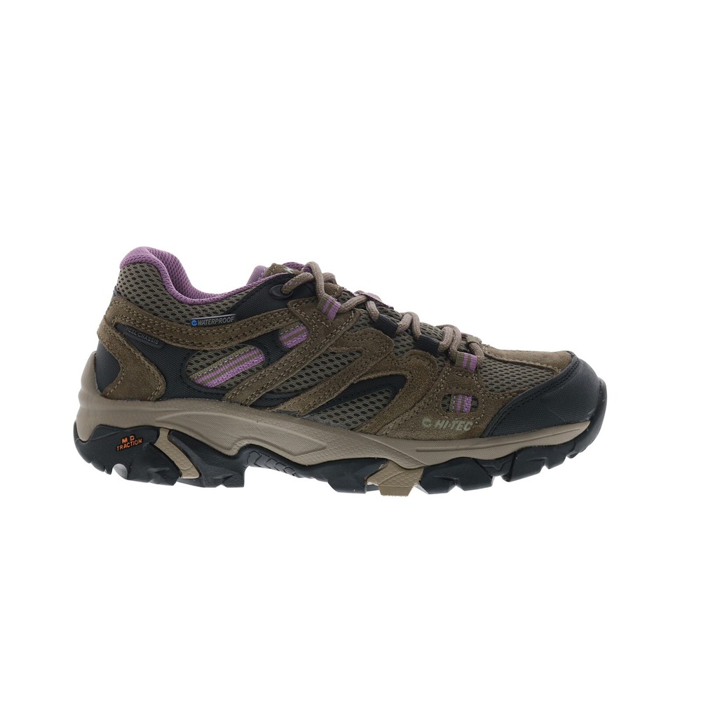 Hi-Tec Apex Lite Low Waterproof Brown Suede Women Hiking Boots Size 7