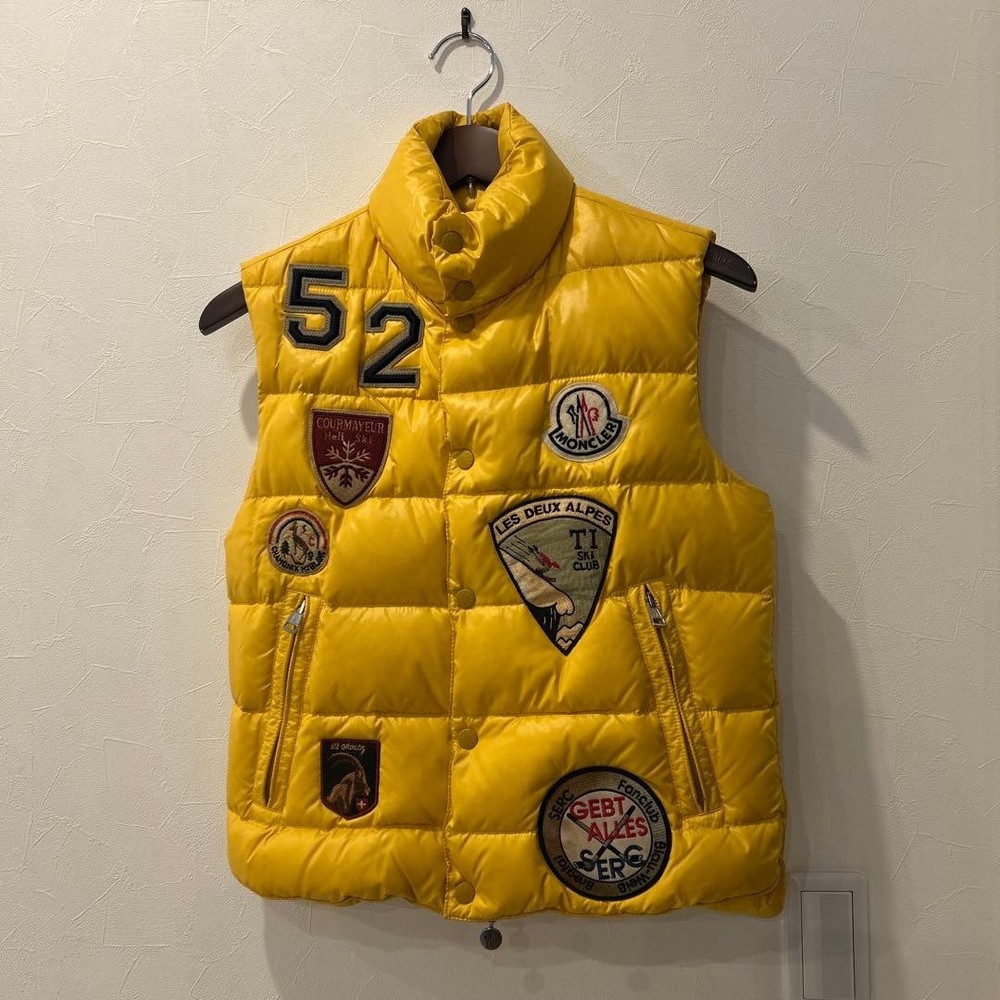 MONCLER Yellow Down Vest Size 0 Minor Wear