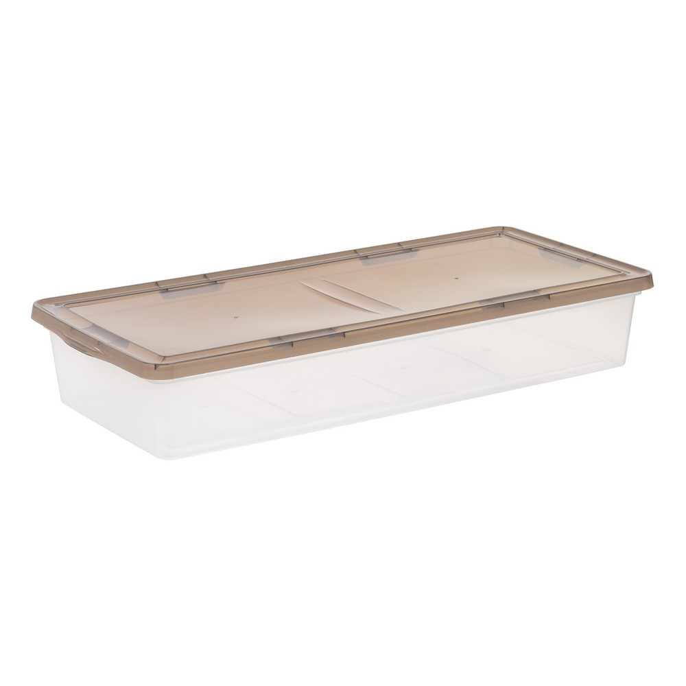 IRIS 41Qt Underbed Storage Bin with Lid Stackable Plastic Container