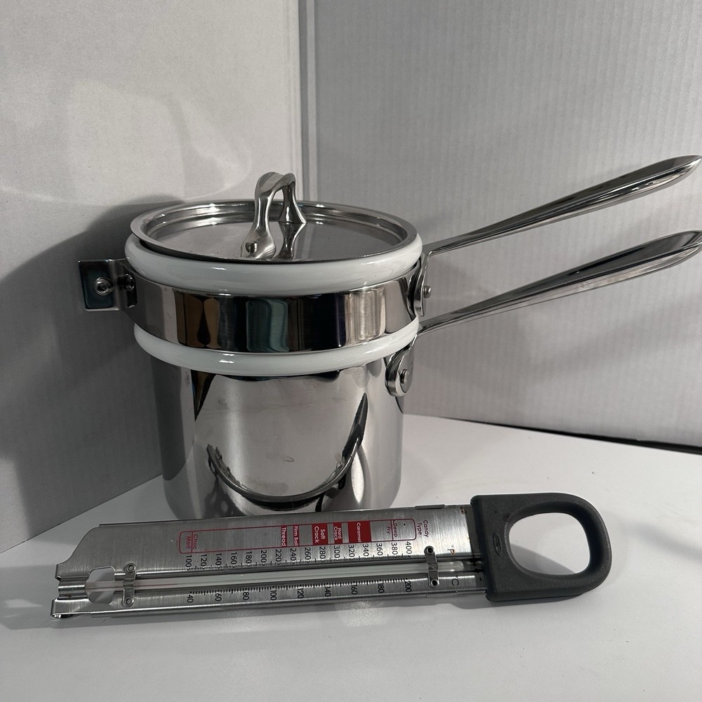 ALL-CLAD 2 QT Stainless Steel Sauce Pan with Double Boiler Insert
