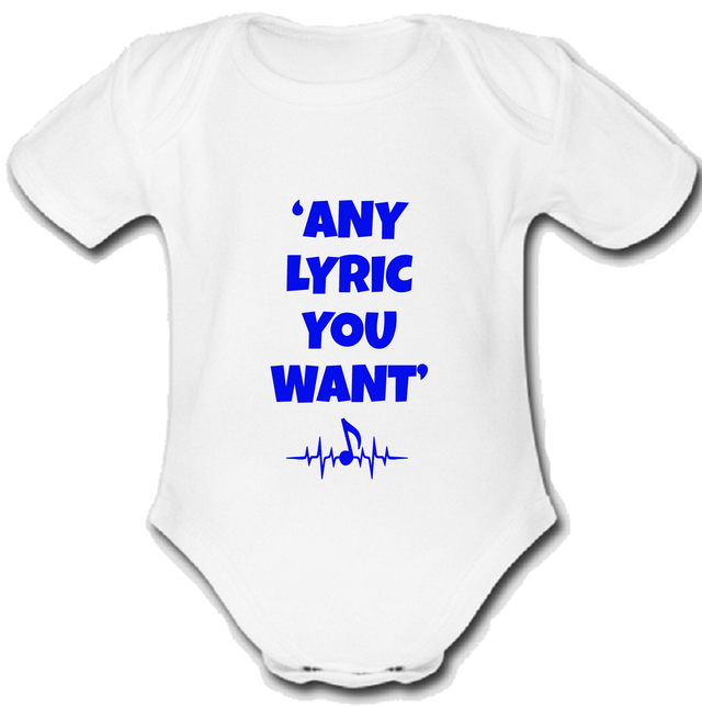 Das @ Sound Machine babygrow Baby vest grow music gift custom LYRIC R BLUE