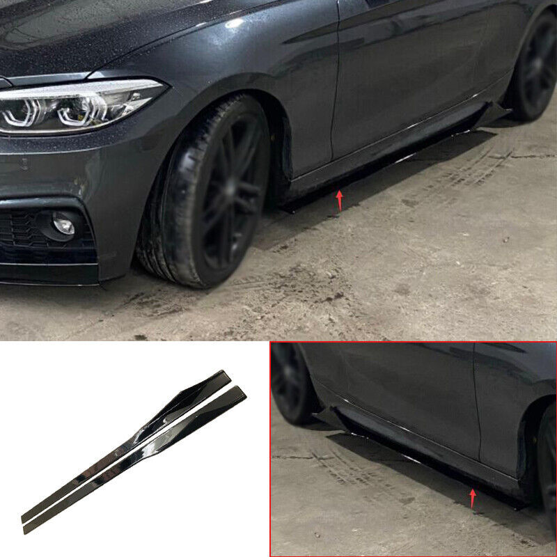 For BMW F22 F23 2015-2019 MTC-Style Black Side Skirt Bodykit Spoiler Lip Trim