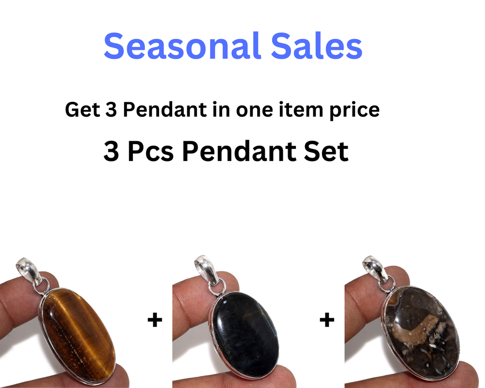 Tiger Eye Agate 3-Piece Pendant Set | 2