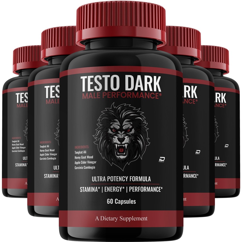 (5 Pack) TestoDark for Men Capsules – Testo Dark Vitamin Complex Pills, Energy