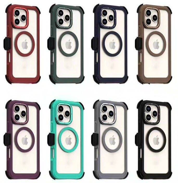 Rugged Magsafe Defender Case for iPhone 16 /15/14/Plus/Pro/Max/ With Belt Clip