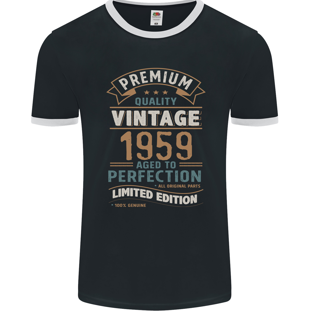 Premium Vintage 66th Birthday 1959 Mens Ringer T-Shirt FotL