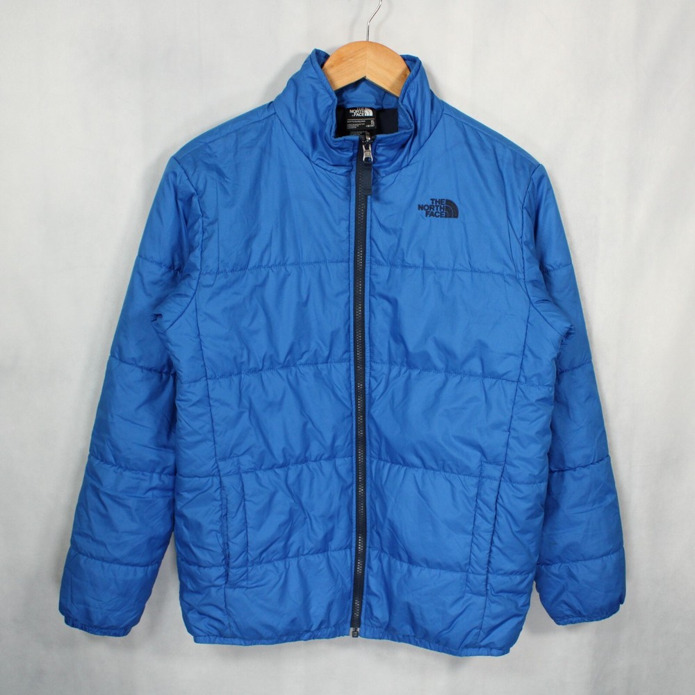 The North Face Puffer Jacket Mens Small Blue Polyester Fill Full Zip Outdoors