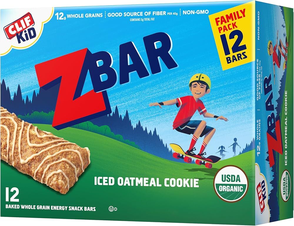 CLIF Kid Zbar - Iced Oatmeal Cookie - Soft Baked Whole Grain Snack Bars - USD...