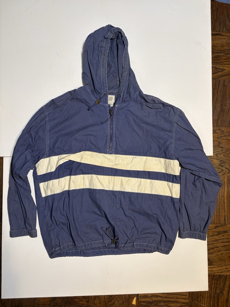 Vtg GAP Anorak Hooded Jacket Mens XL Quarter Zip 90s Y2K Made in Hong Kong