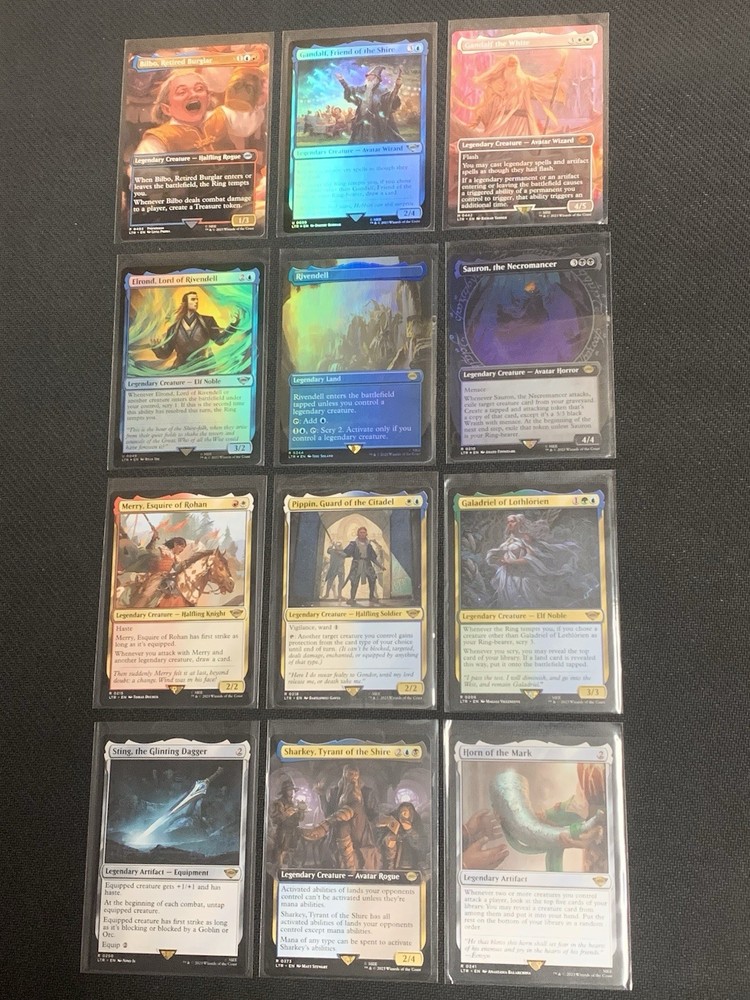 MTG Lord of The Rings LOT of 12 Cards Rare/Foil/Borderless - Gandalf Sauron NM