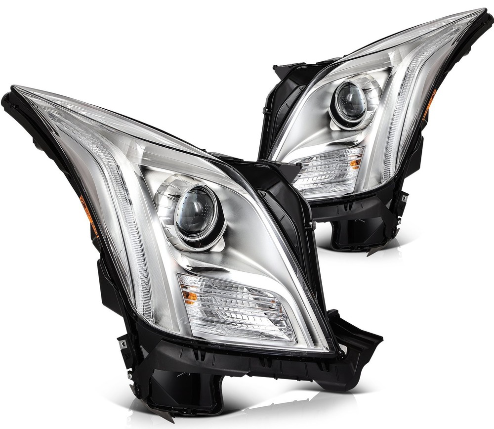 Chrome LH+RH Headlights Assembly For Cadillac XTS 3.6L 2017-2013 HID Xenon