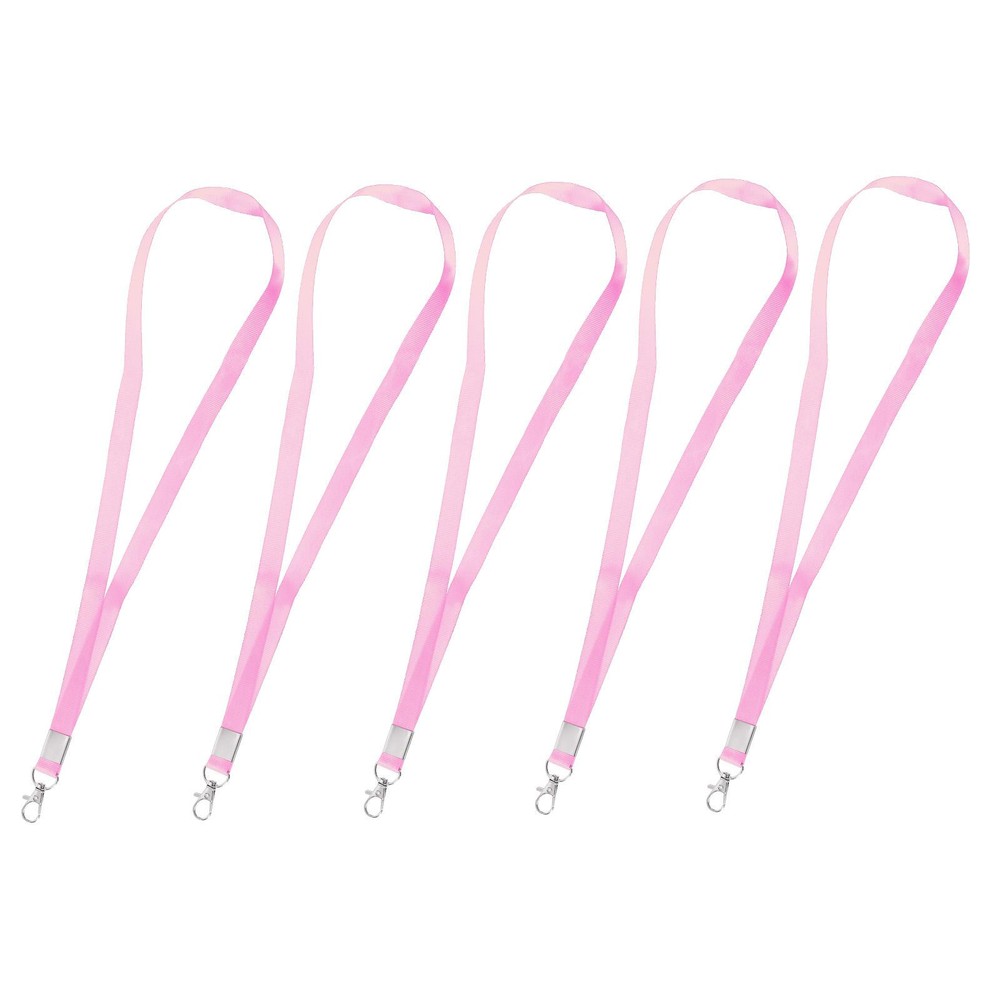 10 Pcs Flat Lanyard Neck Strap Lanyard Swivel Hook Clip for Office Pink