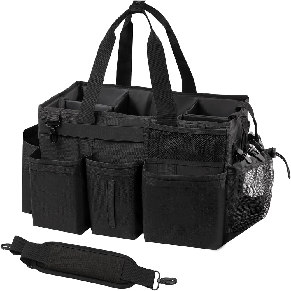 Wearable Cleaning Caddy Organizer with Handle & Shoulder Straps for Housekeepers