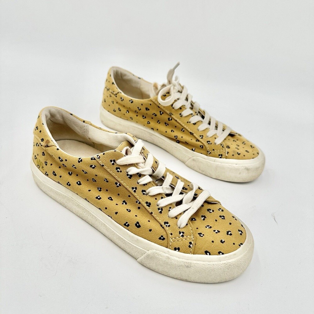 Madewell Sidewalk Low Top Sneakers Lace Up Mini Leopard Print Size 6.5