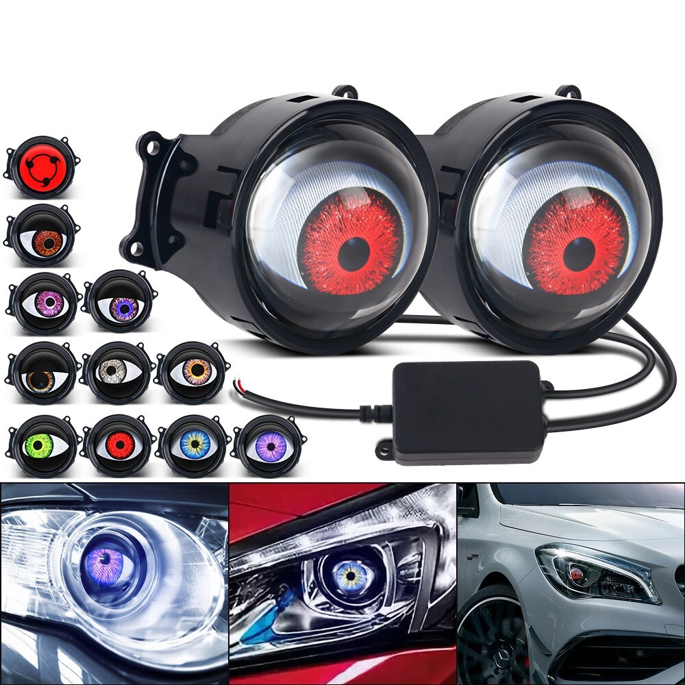 3Inch LED Dynamic Devil Eyes Lights 33 Model WIFI Control Headlight Retrofit DIY