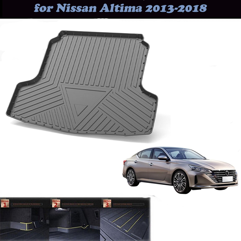 TPO Cargo Trunk Tray Boot Liner Floor Mat Nissan Altima 2013-2018 Black  