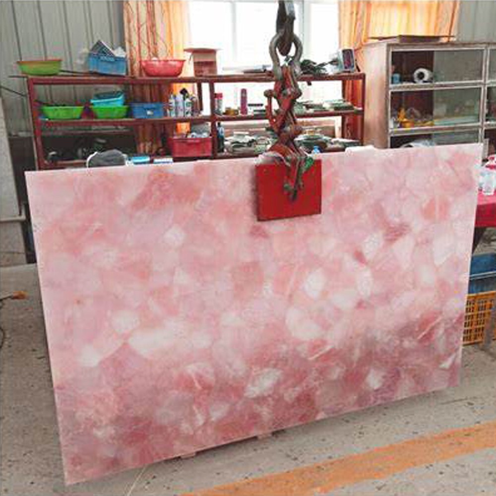 Pink Agate Quartz Countertop 36x24 Coffee Table Christmas Special-image