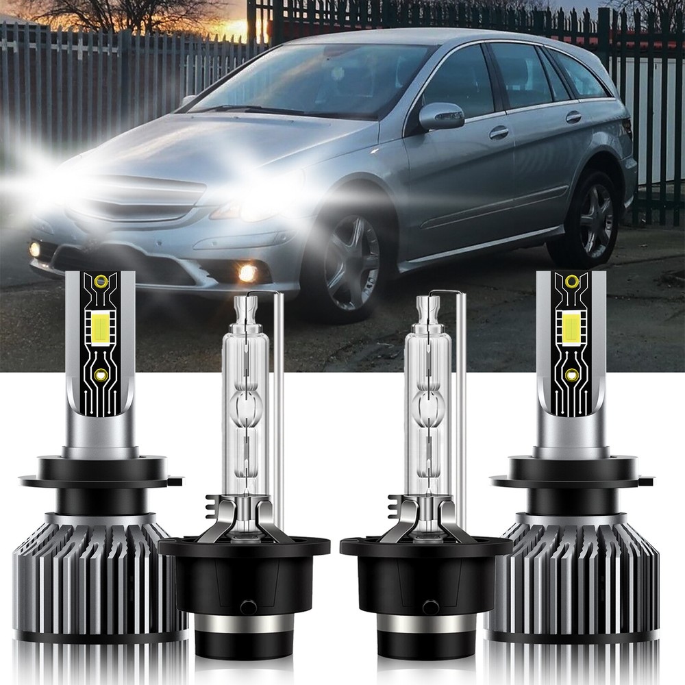 For Mercedes-Benz R320 2007-2009 H7 D2S LED HID Headlight Super Bright Bulbs Kit