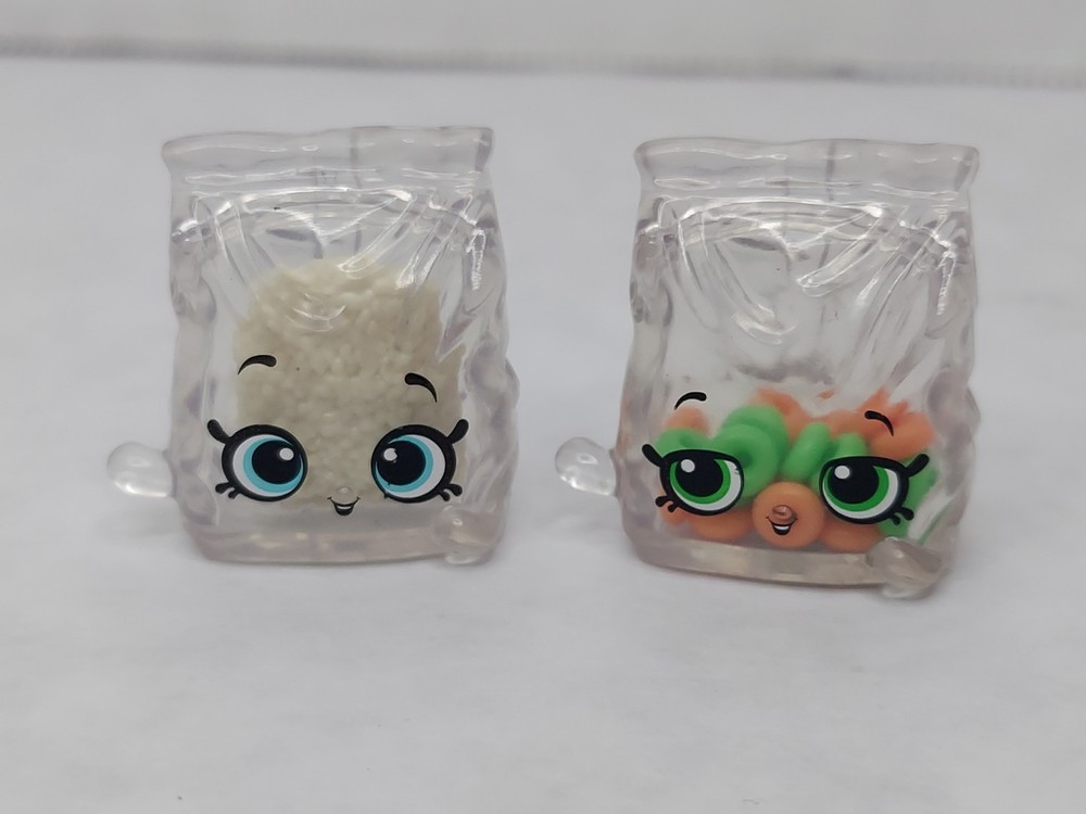 Lot 2 Shopkins Real Littles Apple Jacks Cereal Kristy Krispie Bag Figure No Box