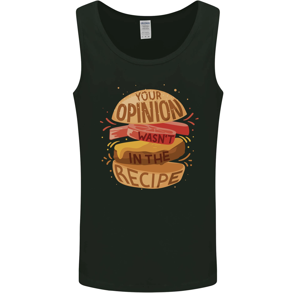 Food Your Opinion Funny Chef BBQ Cook Mens Vest Tank Top