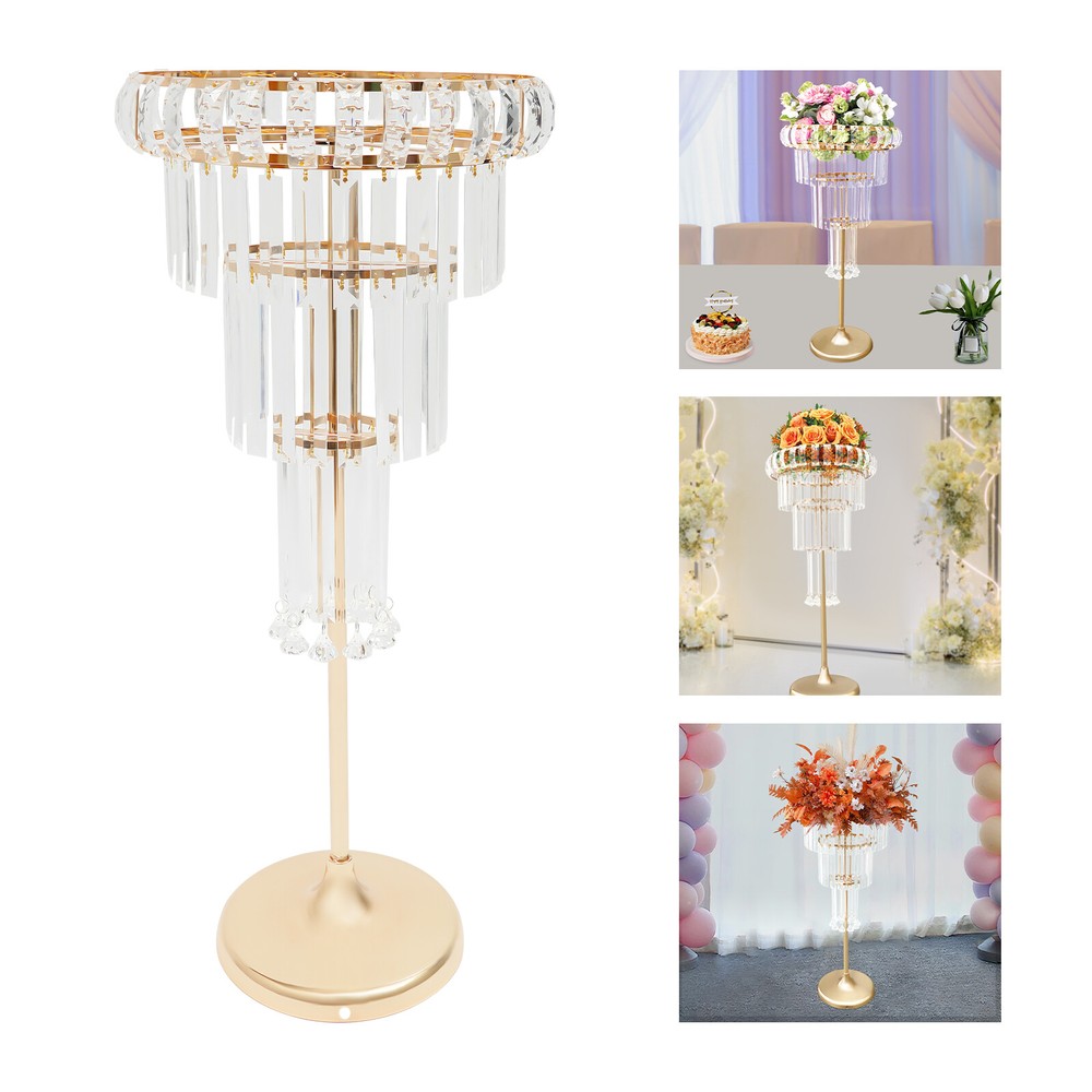 Gold Flower Stand, Wedding Flower Stand, 4 Tier Floor Standing, Countertop Mount