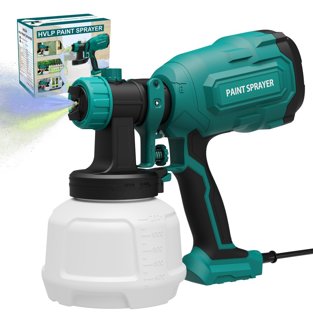 700W HVLP Paint Sprayer with 4 Nozzles & 3 Spray Patterns for Easy Painting