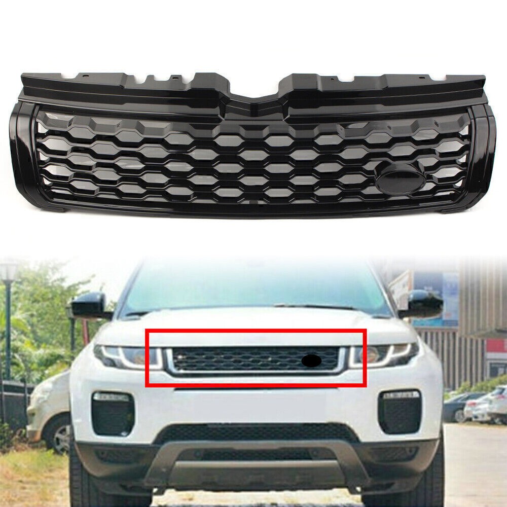 Upper Front Grille Grill Fit Range Rover Evoque 2010-2017 2018 Black Auto