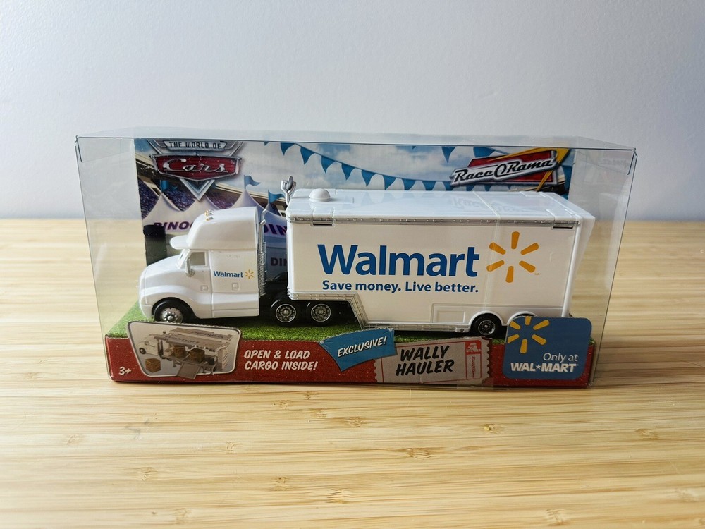 Disney Pixar Cars Walmart Exclusive White Wally Hauler Semi Trailer Truck NEW