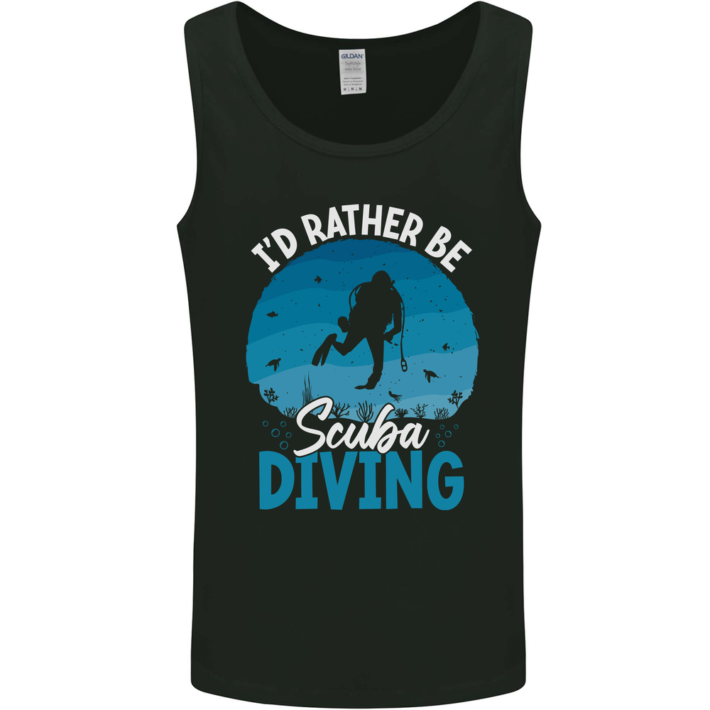 Id Rather be Scuba Diving Funny Diver Mens Vest Tank Top