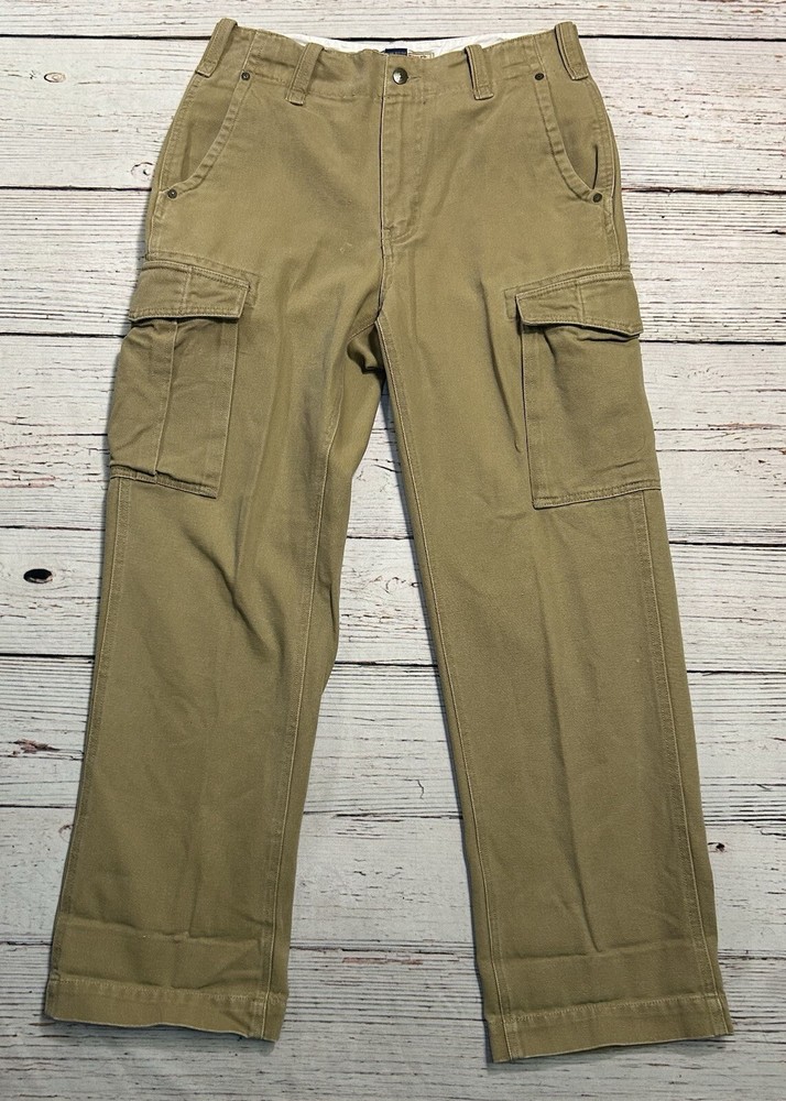 Fossil Brand Utility Canvas Cargo Pants Mens 32x32 Beige