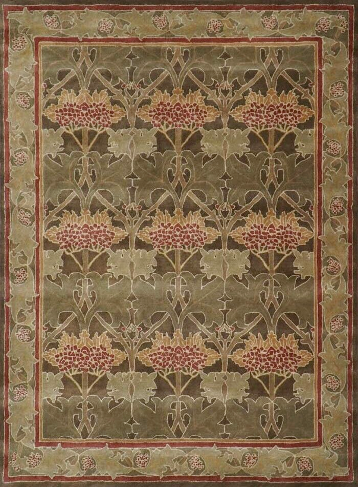 Hand Tufted Wool Area Rug in Cecil Green by Pottery Barn - William Morris Inspired Design  