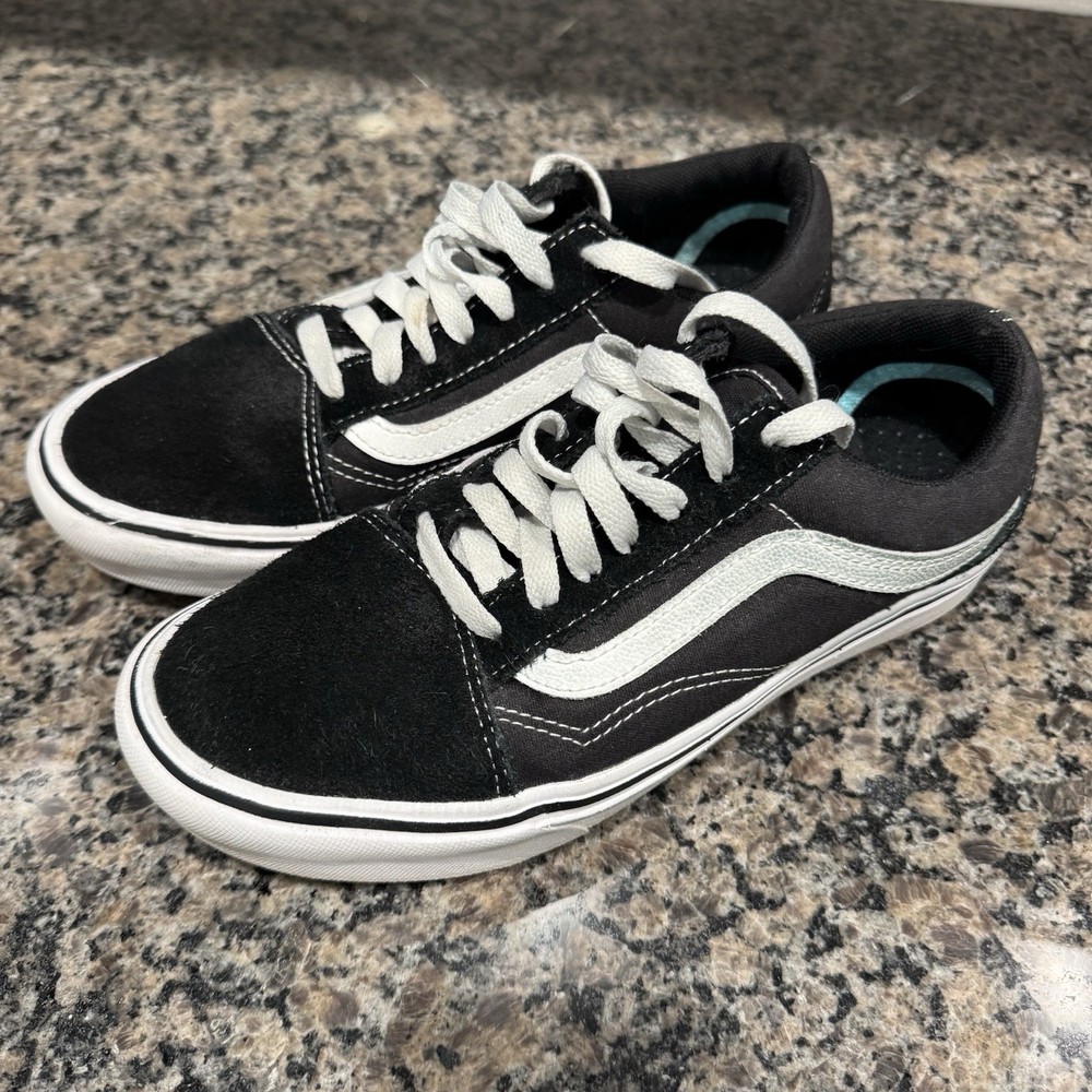 Vans Old Skool Shoes US Mens 5/US Women 6.5 Cushioned Black White Low Top