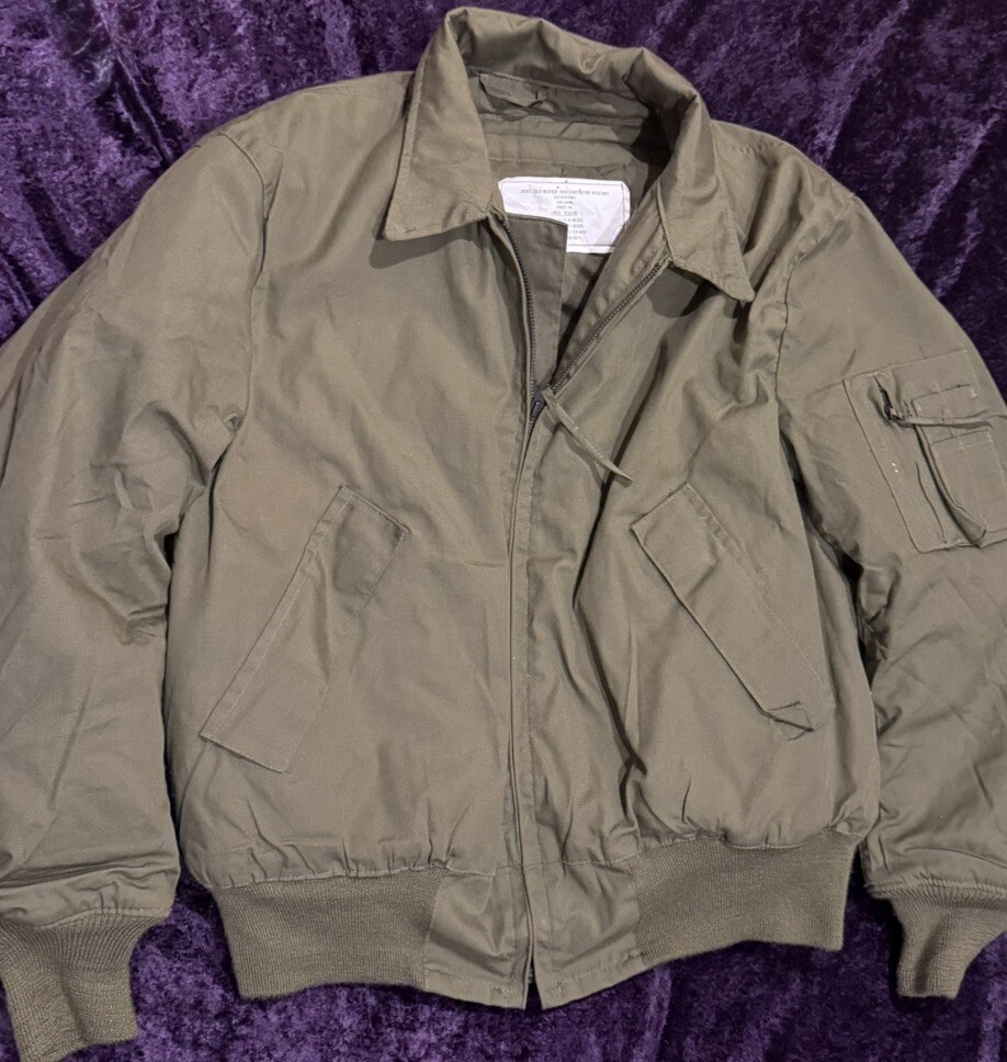Vintage US Military Cold Weather High Temp Resistant Aramid Flyer's Jacket Large
