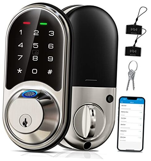 Smart Fingerprint Door Lock 7-in-1 Keyless Entry with App Control