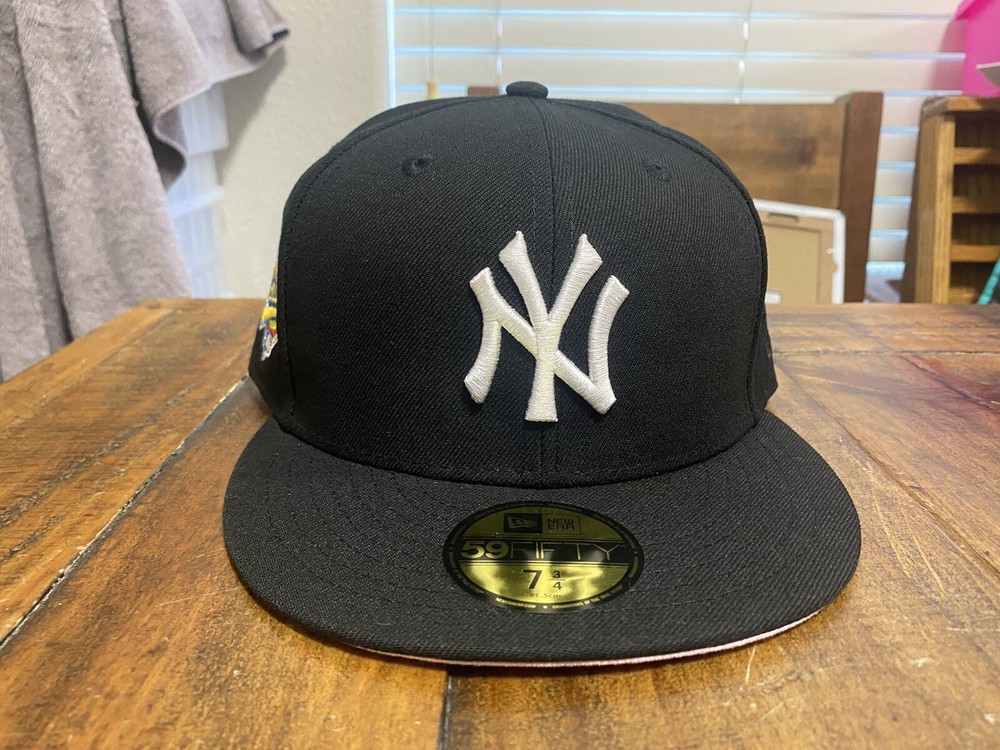 New York Yankees 1996 World Series Black New Era Fitted 7 3/4 Pink UV Sweatband