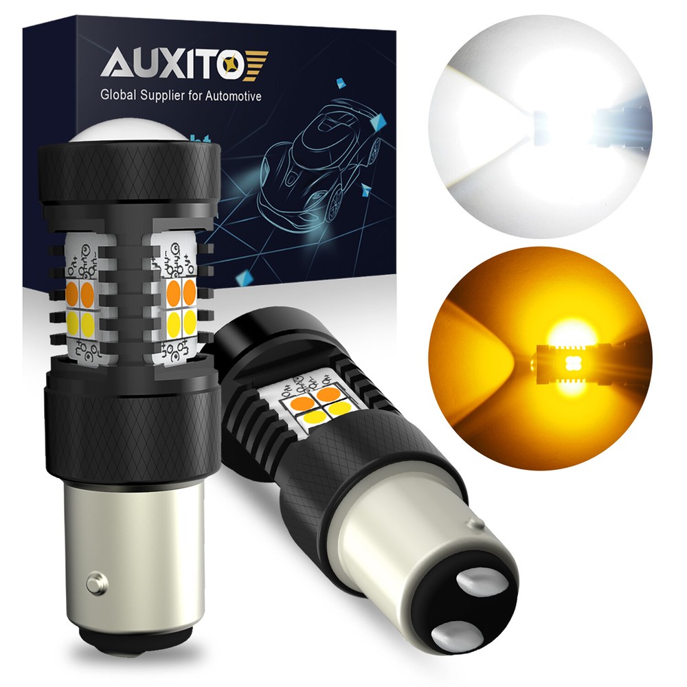 AUXITO 1157 LED Switchback DRL Turn Signal Parking Light Bulbs White Amber EOOH