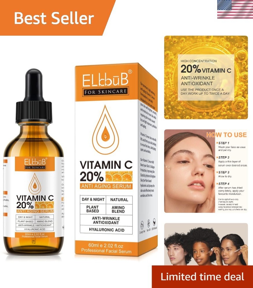 Premium 20% Vitamin C Serum with Hyaluronic Acid & Retinol for Youthful Skin