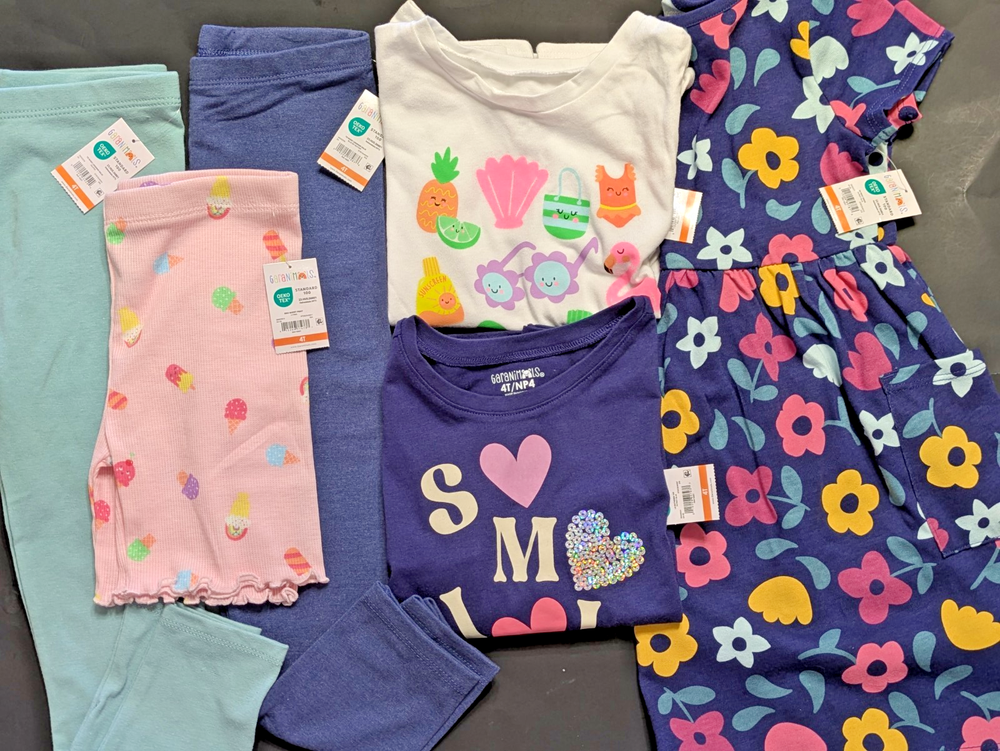 NWT Garanimals Toddler Girl 6-Piece Bundle 4T Mix Match Dress Shirts Leggings