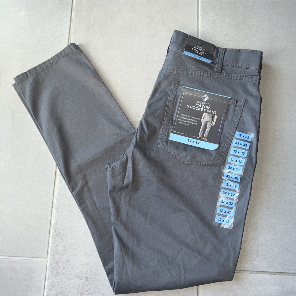 Members Mark Straight Fit Men's 5-Pocket Mason Pant 32x32 New With Tags-image