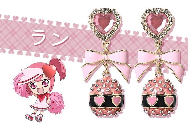 Shugo Chara! Amu Hinamori Ran The Heart's Egg Earrings Jewelry Mayla Japan