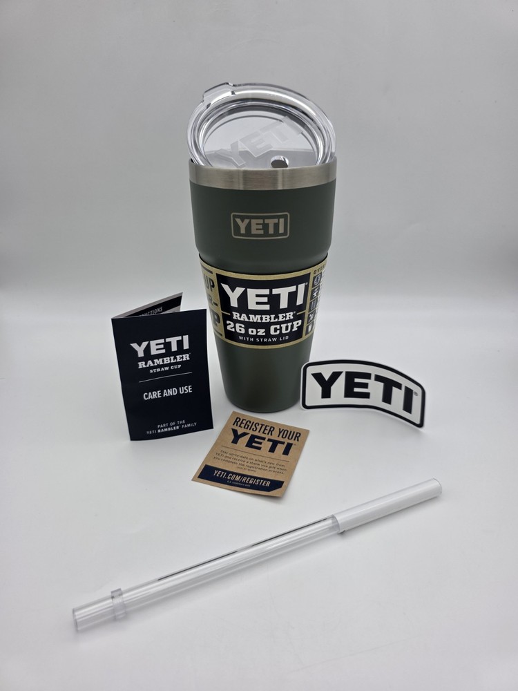 YETI 26oz 30oz Camp Green Stackable Straw Cup Brand New