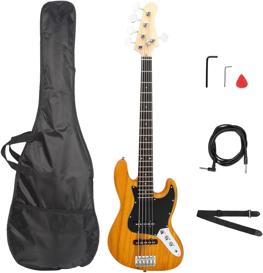Ktaxon Electric Bass Guitar, 5 String Full Size Bass Guitars Beginner Kit with &
