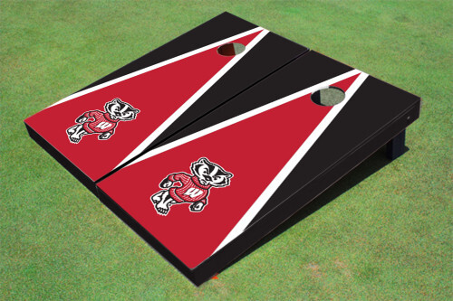Wisconsin Bucky Red and Black Triangle Cornhole Set