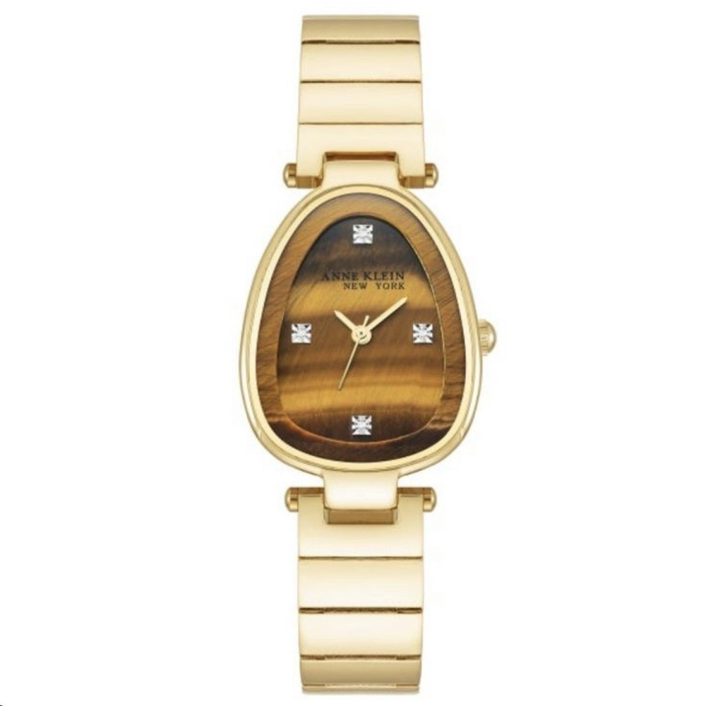 Anne Klein Gold Sandstone & Genuine Diamonds Ladies Quartz Watch 12/7790bsgb