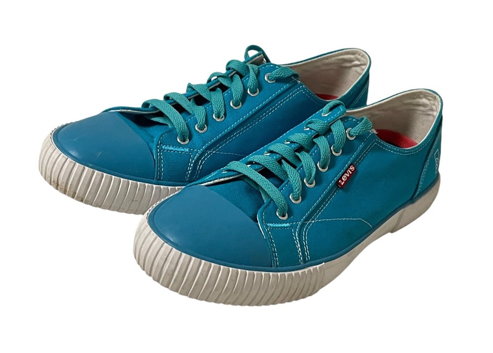 Levi's Blue Canvas Pumps Low Top Trainers Levi Strauss Shoes Men’s SIZE 9 Retro