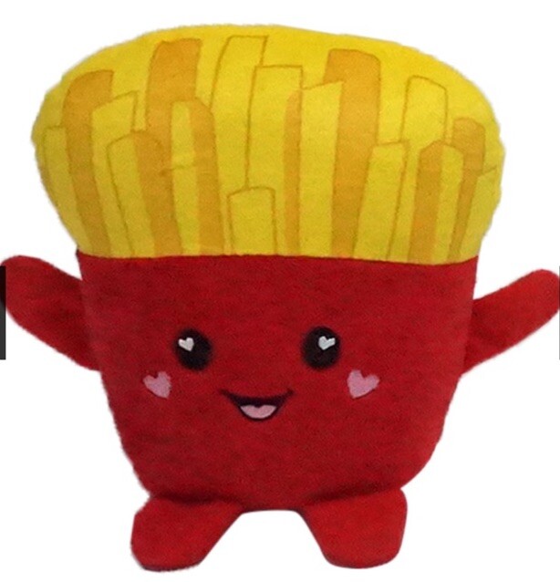 Fuzzy Friends Valentine’s Day French Fries Hearts Plush Toy Stuffed Gift Idea