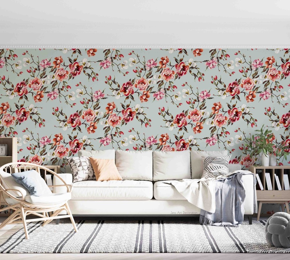 3D Baroque Style Flowers Pattern Wall Murals Wallpaper Murals Wall Sticker 16
