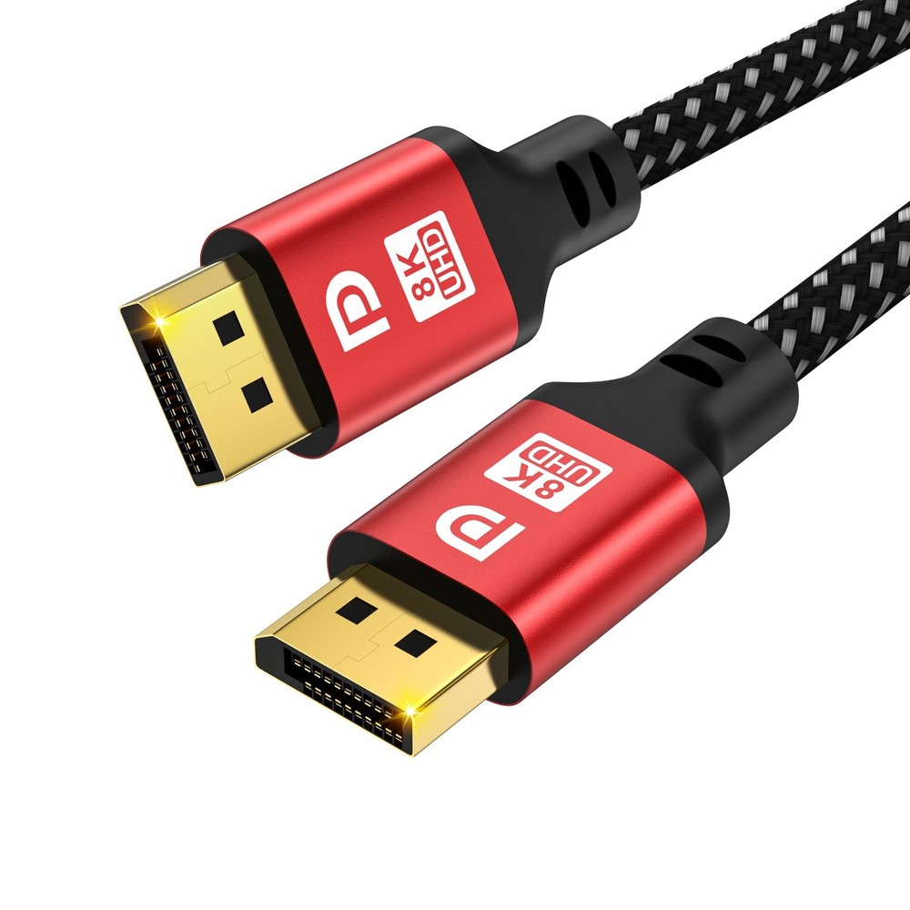 3ft DisplayPort 2.1 Cable - 16K 10K 8K 4K @60Hz High Speed DP Cable