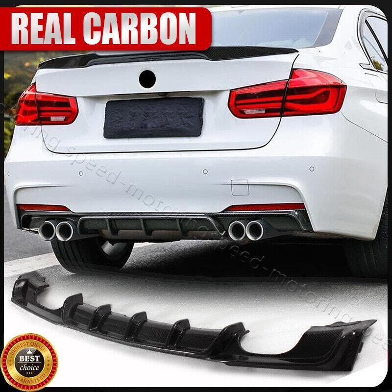 For BMW F30 320i 325i 328i M-Sport Real Carbon Fiber Rear Bumper Diffuser Lip