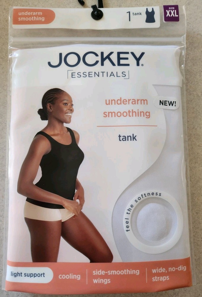 Jockey Essentials Womens XXL Underarm Smoothing Tank in White Style 10725